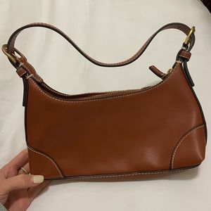 MANGO Leather Baguette Bag